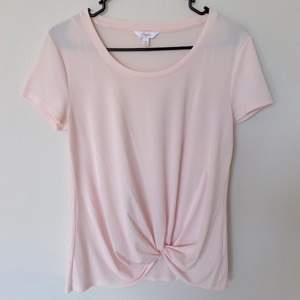 NWOT Candie’s Baby Pink Short Sleeve Blouse